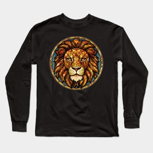 Lion Head Stained Glass Look Long Sleeve T-Shirt